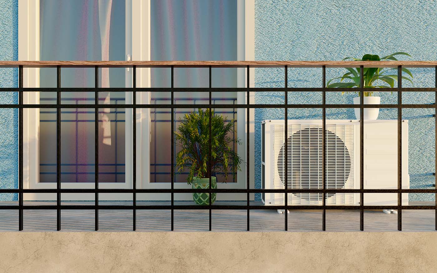 Как спрятать кондиционер на балконе при помощи шкафа или короба?